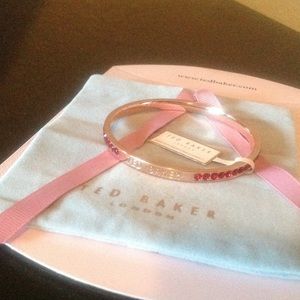 Rose Gold Clem Narrow Red Crystal Bangle-Ted Baker